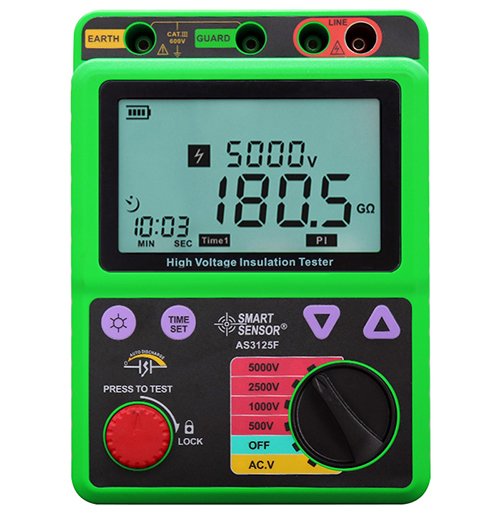 ?，?AS3125F數(shù)字兆歐表 高壓絕緣電阻表 5000V電子搖表測(cè)試儀