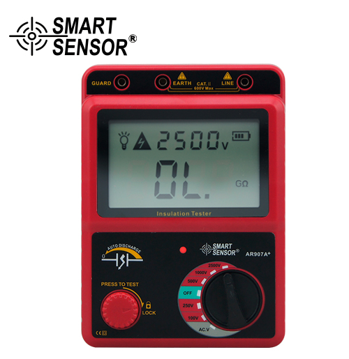 ?，?AR907A+數(shù)字高壓兆歐表 電子搖表 2500V兆歐表 絕緣電阻表
